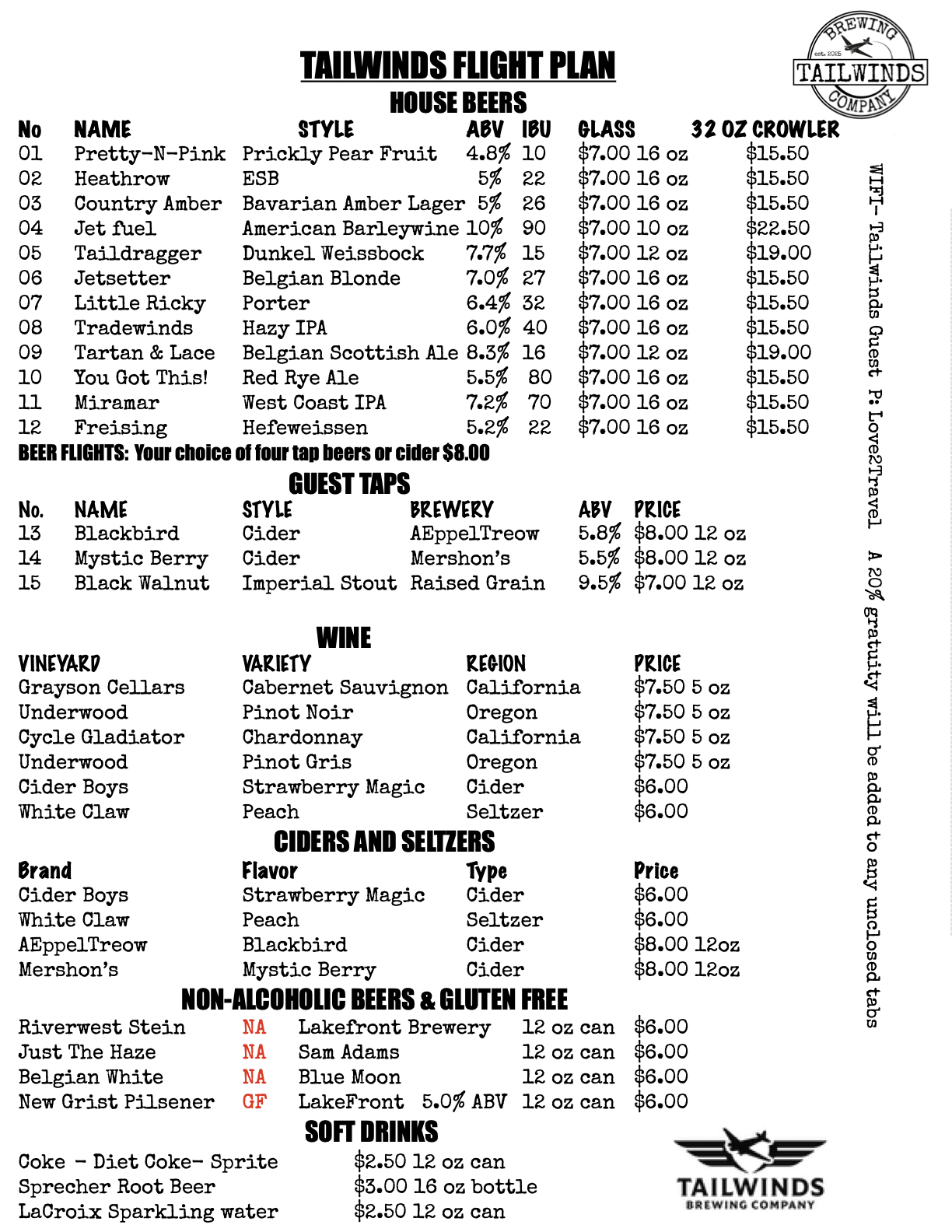 Tailwinds Beer Mneu 4-1-26.1